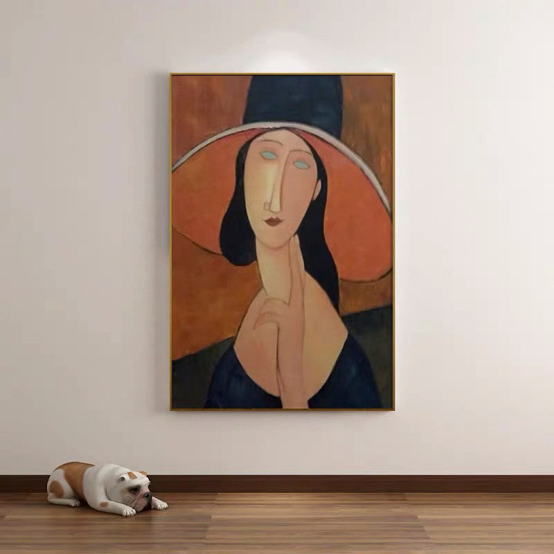 Misteriosa Dama con Sombrero Arte Moderno