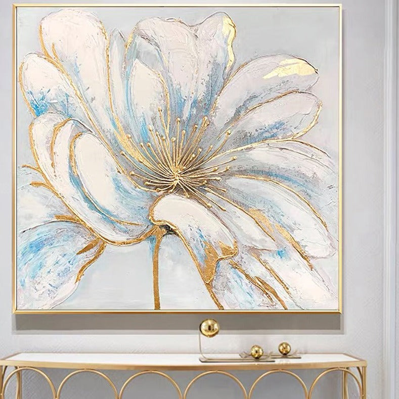 Golden Blossom Floral Canvas Art