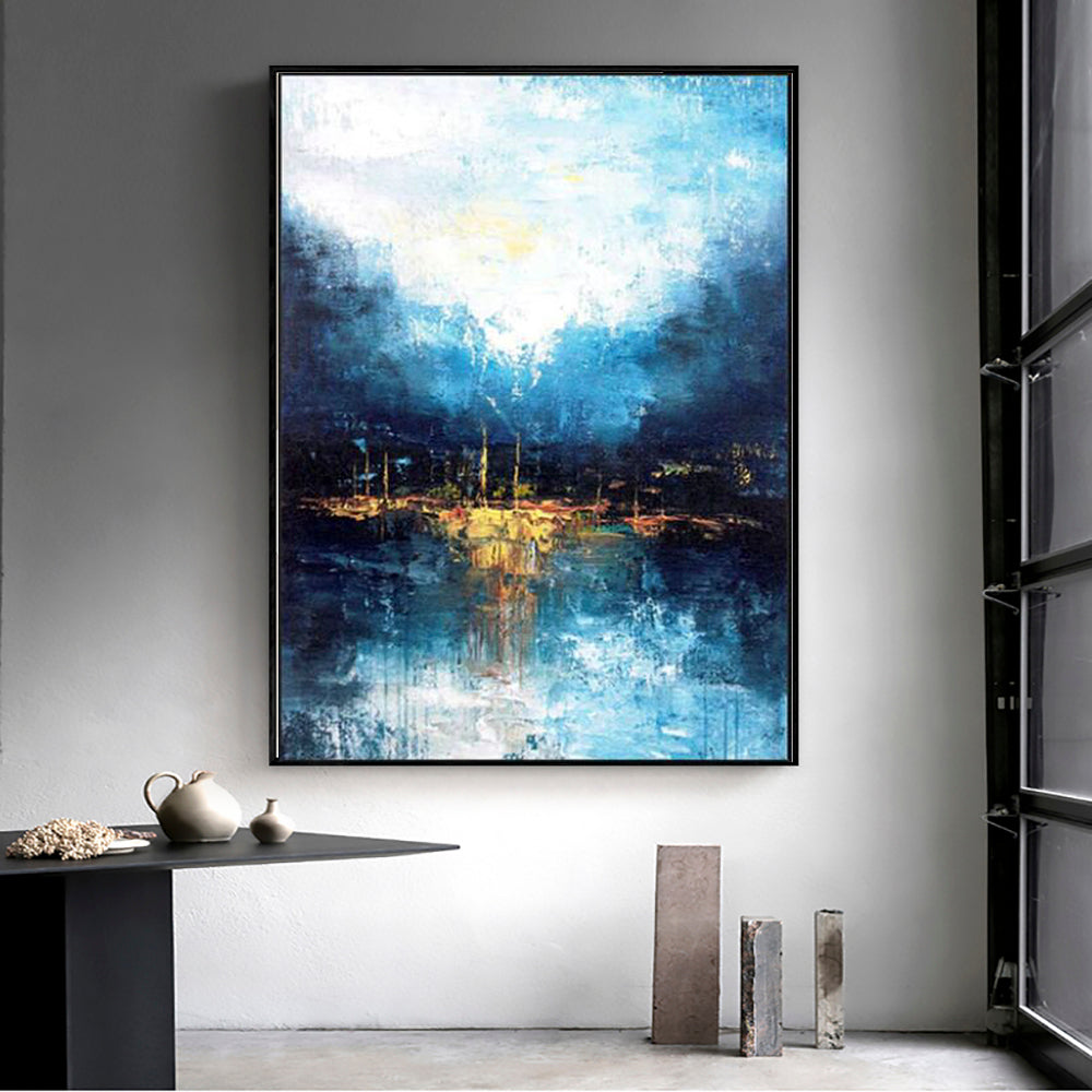 Enigmatic Blue Nightscape Art