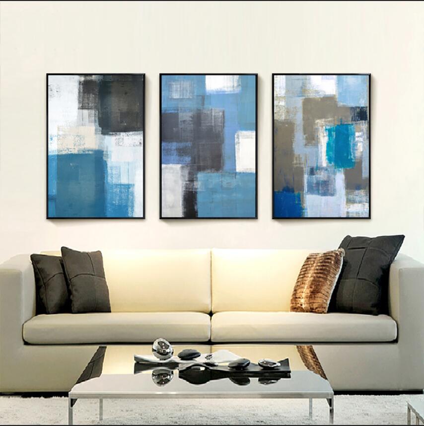 Blue Hues Trio - Abstract Set