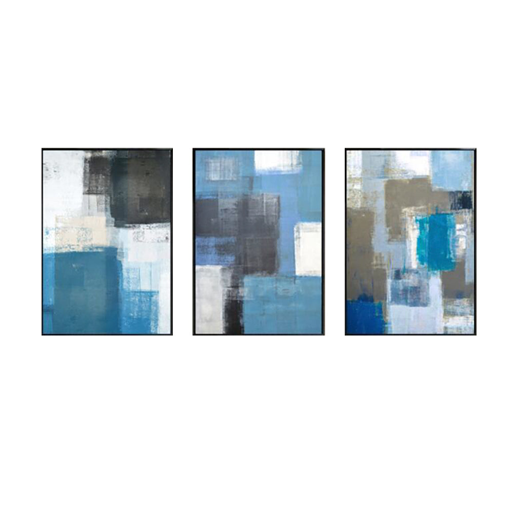 Blue Hues Trio - Abstract Set