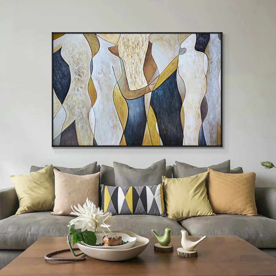 "Golden Flow" Abstract Art Canvas