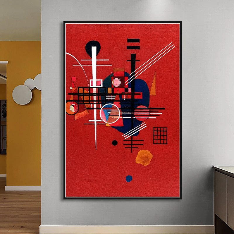 Geometric Symphony in Red