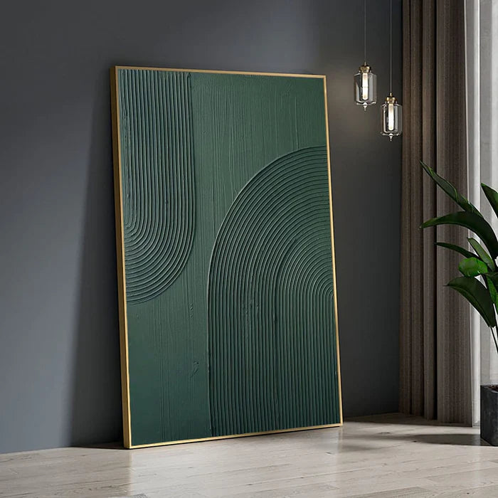 Minimalist Green Abstract Textured Wall Art