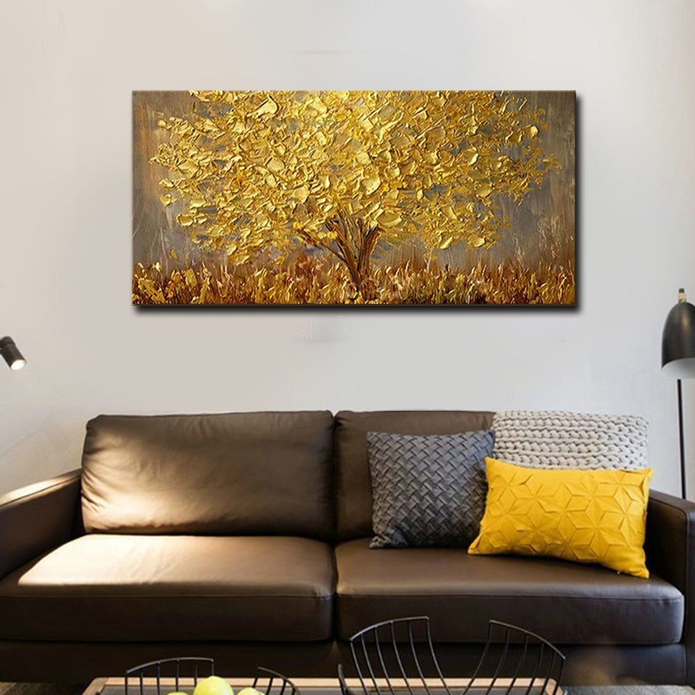 Golden Harmony: Blooming Tree