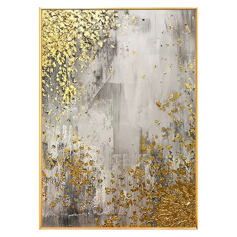 Golden Cascade - Luxe Abstract Art