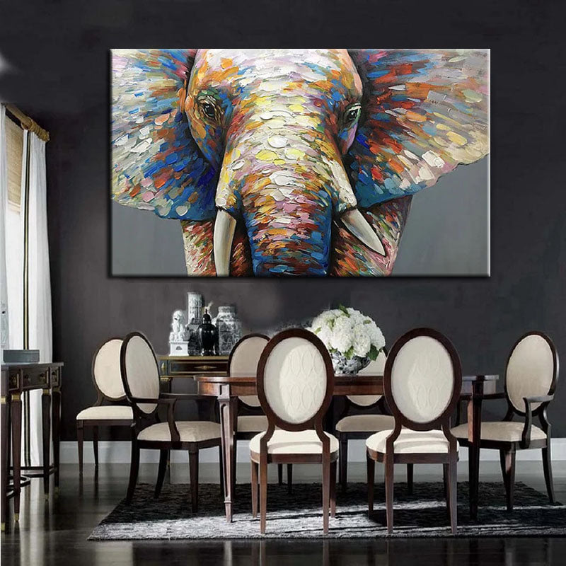 Vibrant Elephant Canvas Art