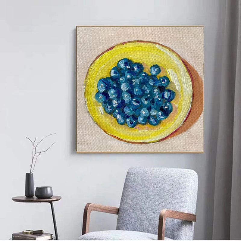 Pintura al óleo abstracta de frutas "Cosecha vibrante"