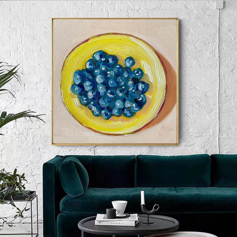 Pintura al óleo abstracta de frutas "Cosecha vibrante"