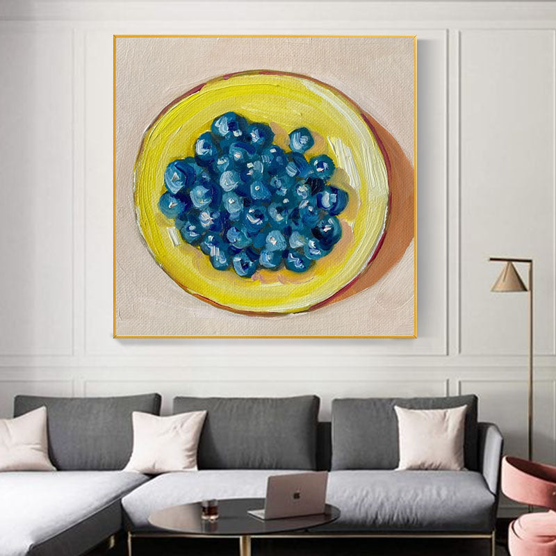 Pintura al óleo abstracta de frutas "Cosecha vibrante"