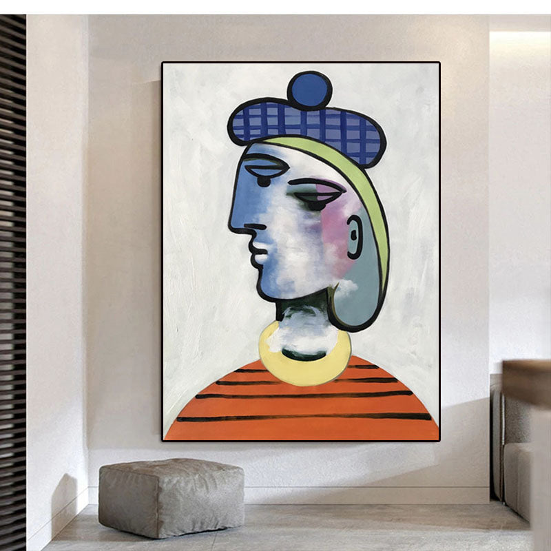 Modern Cubist Portrait: Blue Lady