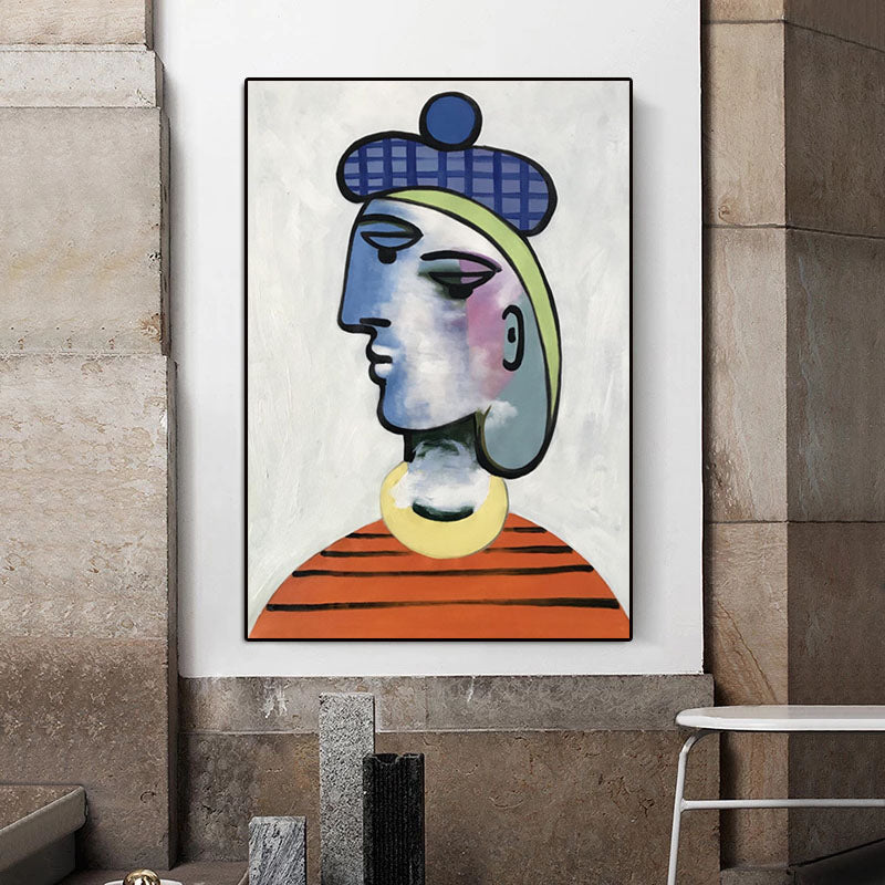 Modern Cubist Portrait: Blue Lady