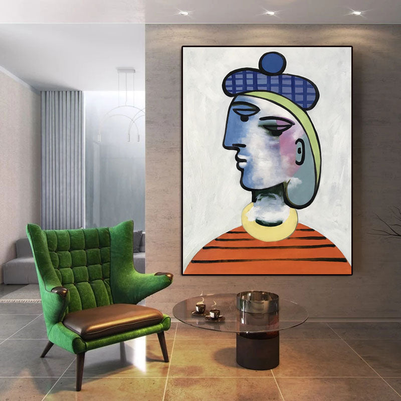 Modern Cubist Portrait: Blue Lady