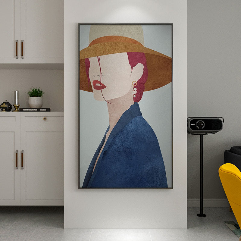 Elegant Silhouette in Hat Painting