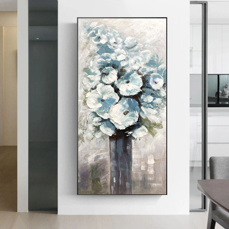 Pintura al óleo floral texturizada "Eterna floración"