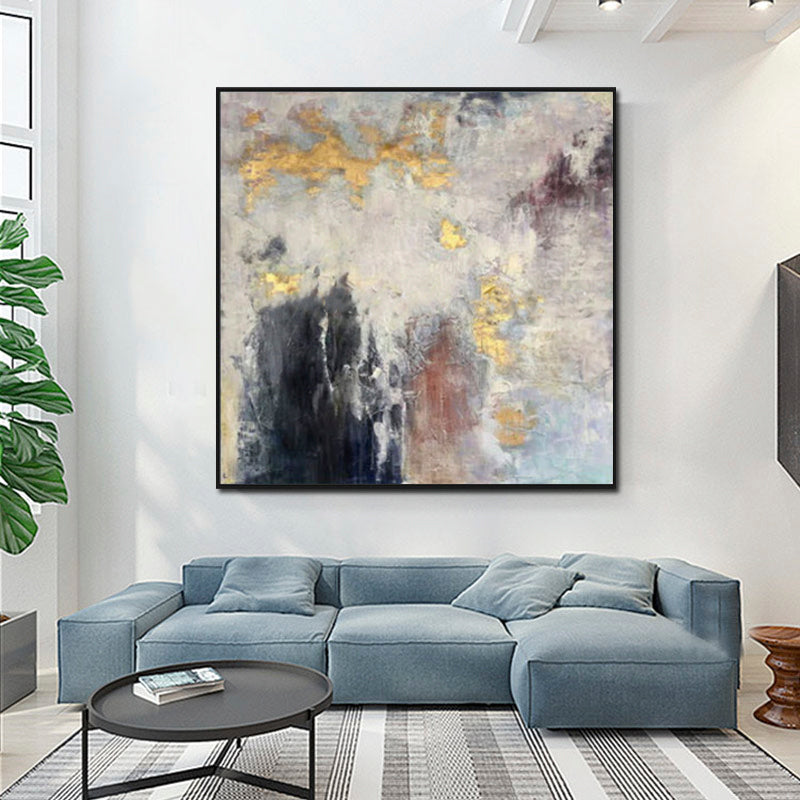 Golden Mist Abstract Canvas Art