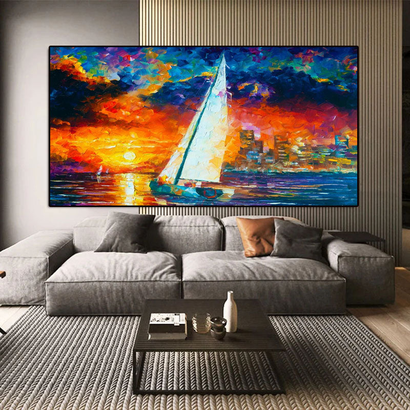 Sailing Sunset - Abstract Art