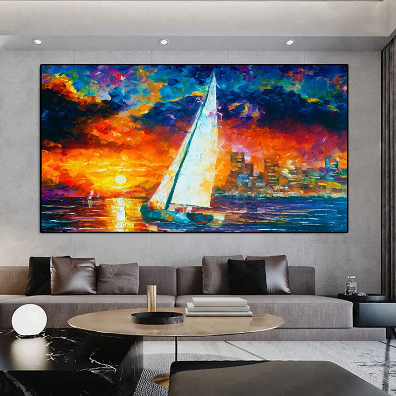 Sailing Sunset - Abstract Art