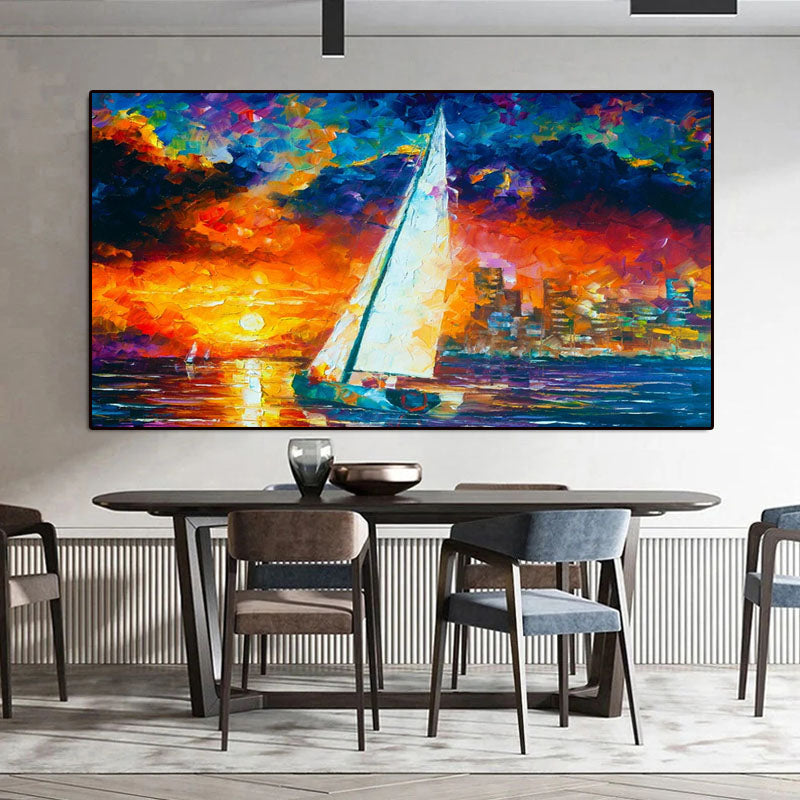 Sailing Sunset - Abstract Art