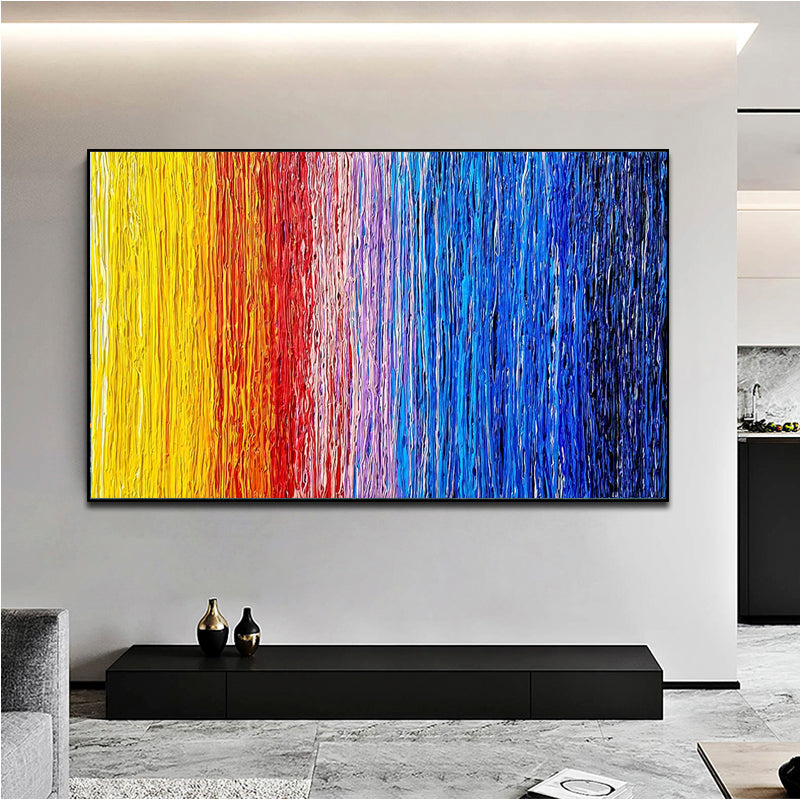 Rainbow Cascade Textured Canvas