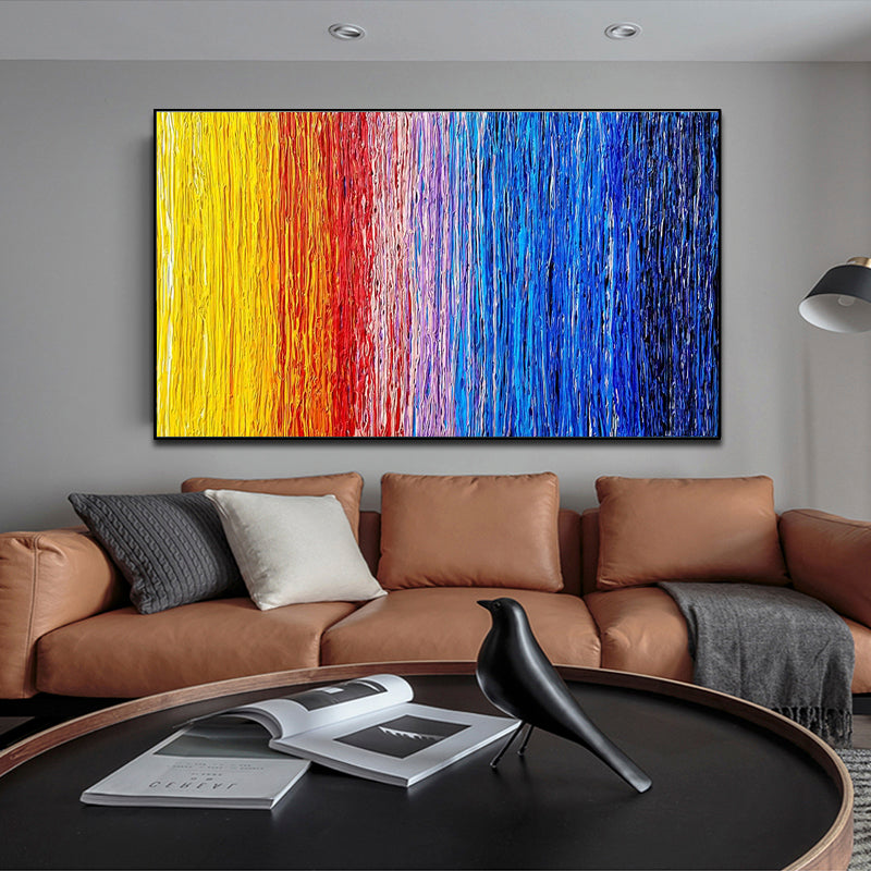 Rainbow Cascade Textured Canvas