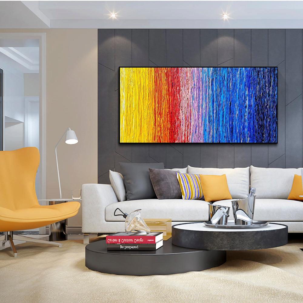 Rainbow Cascade Textured Canvas