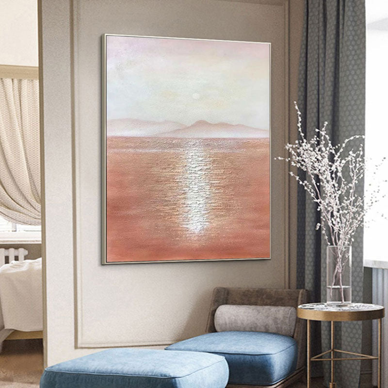 Blush Horizon: Serene Reflections