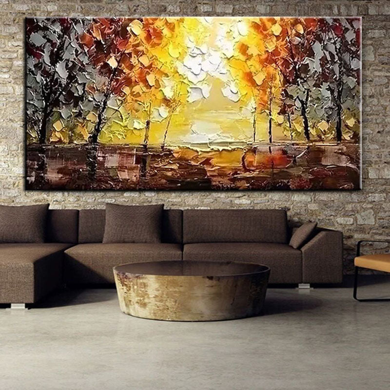 Golden Sunrise Textured Canvas