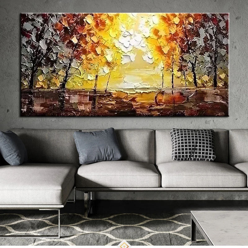 Golden Sunrise Textured Canvas