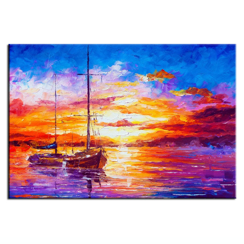 Radiant Sunset: Sailing Serenity