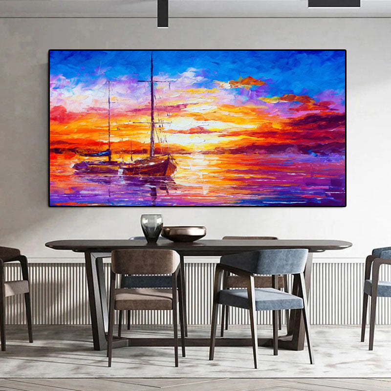 Radiant Sunset: Sailing Serenity