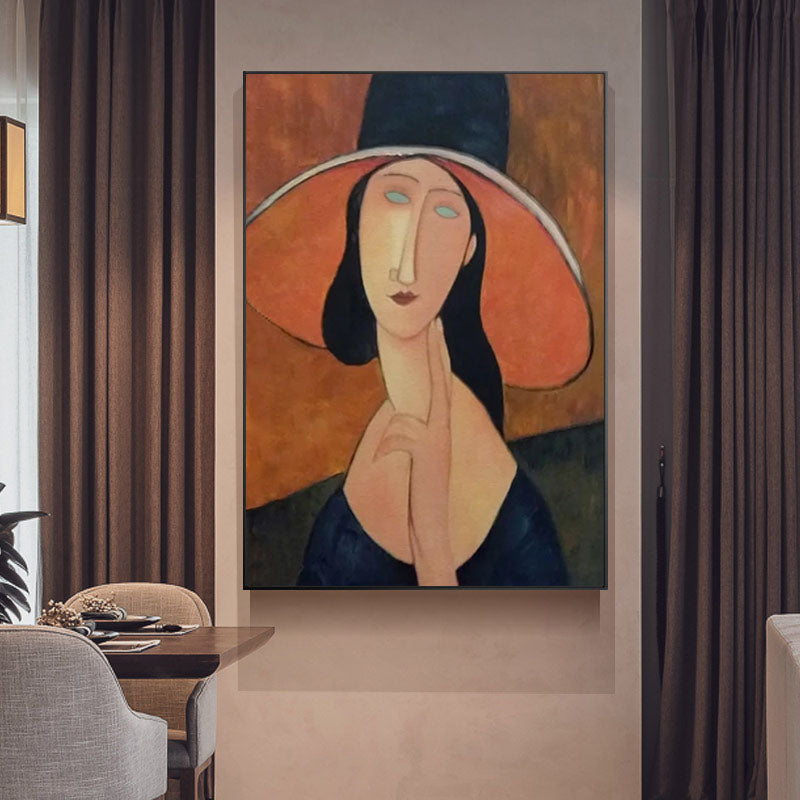 Misteriosa Dama con Sombrero Arte Moderno