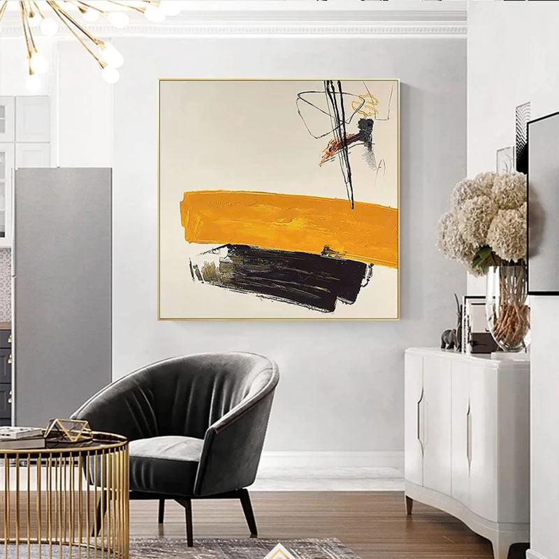 Bold Abstract Yellow & Black Art