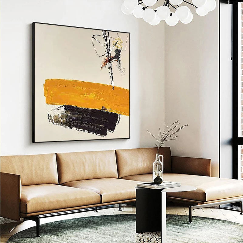 Bold Abstract Yellow & Black Art