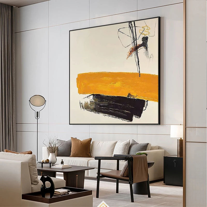 Bold Abstract Yellow & Black Art