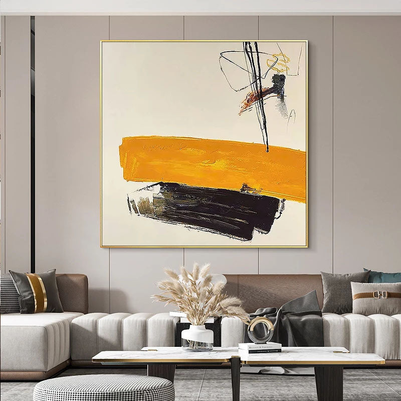 Bold Abstract Yellow & Black Art