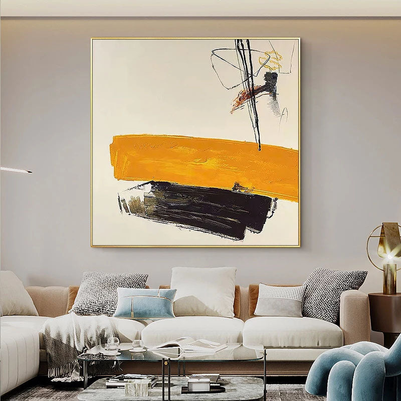 Bold Abstract Yellow & Black Art