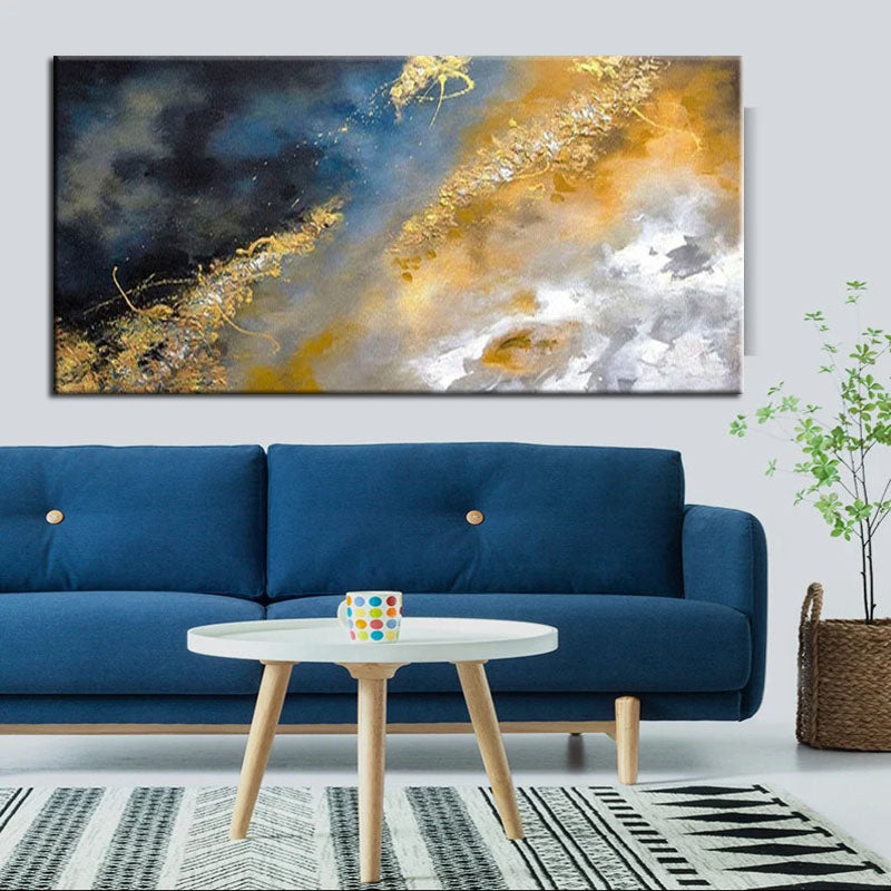 Golden Horizon Abstract Canvas