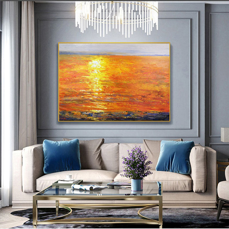 Golden Horizon: Abstract Sunset