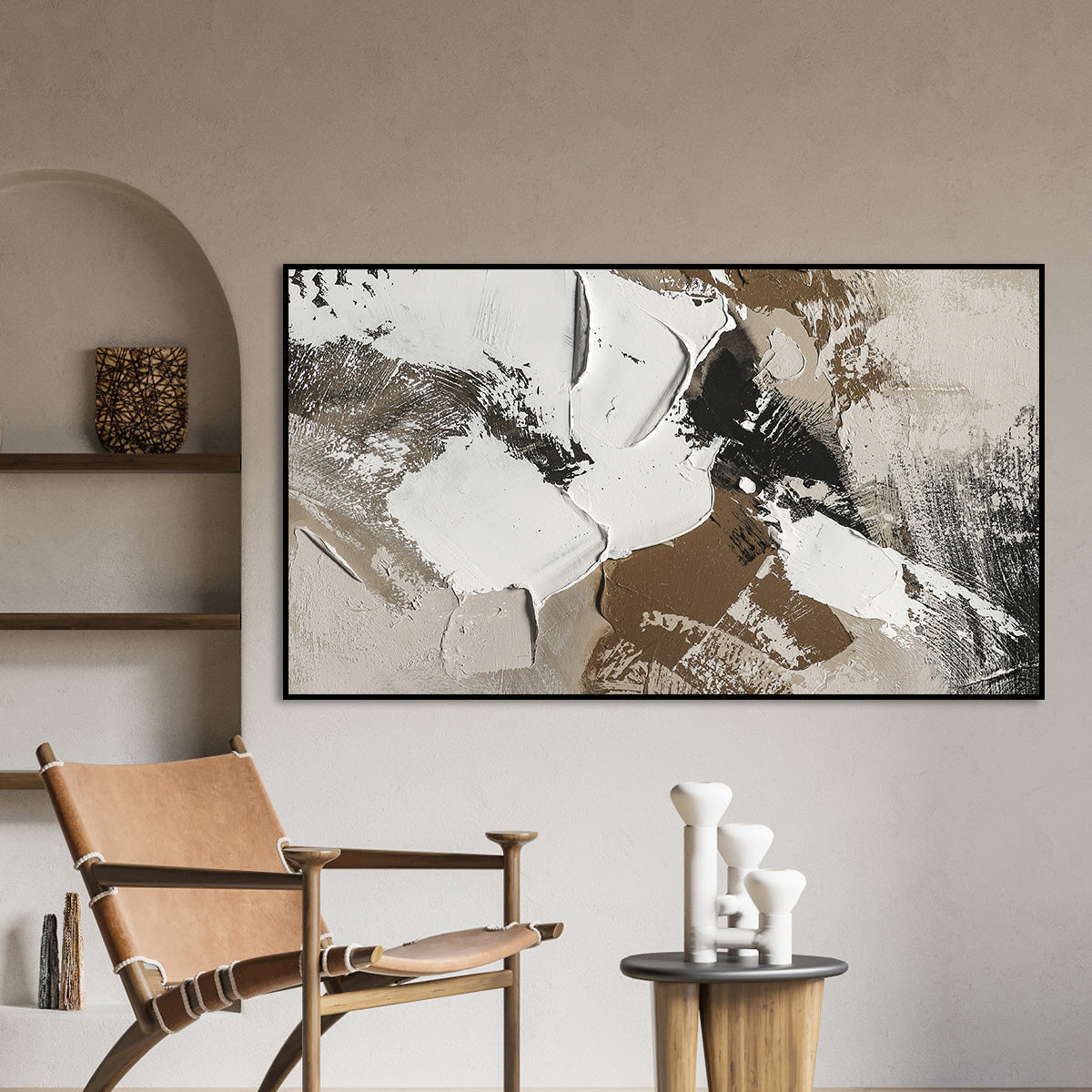 Abstract Textured Wall Art in Neutral