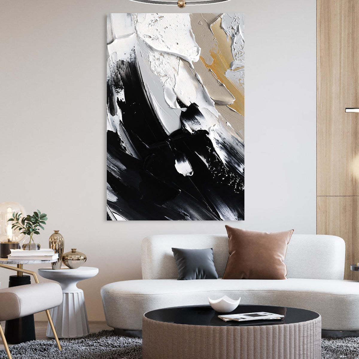 Monochrome Elegance Abstract Art