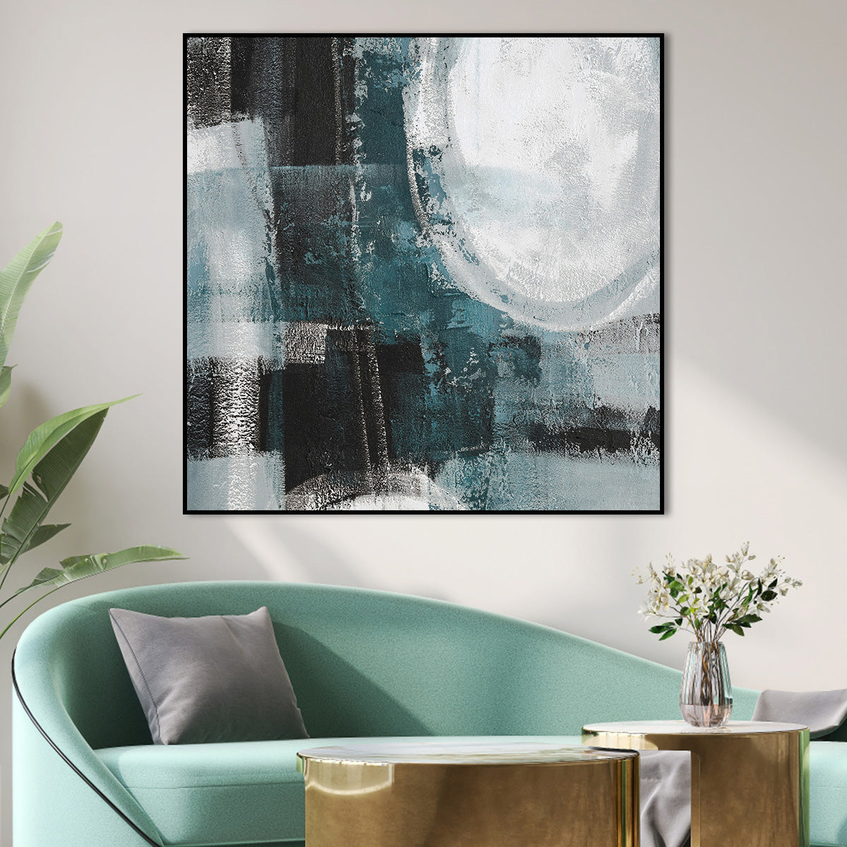 Teal Serenity in Abstract