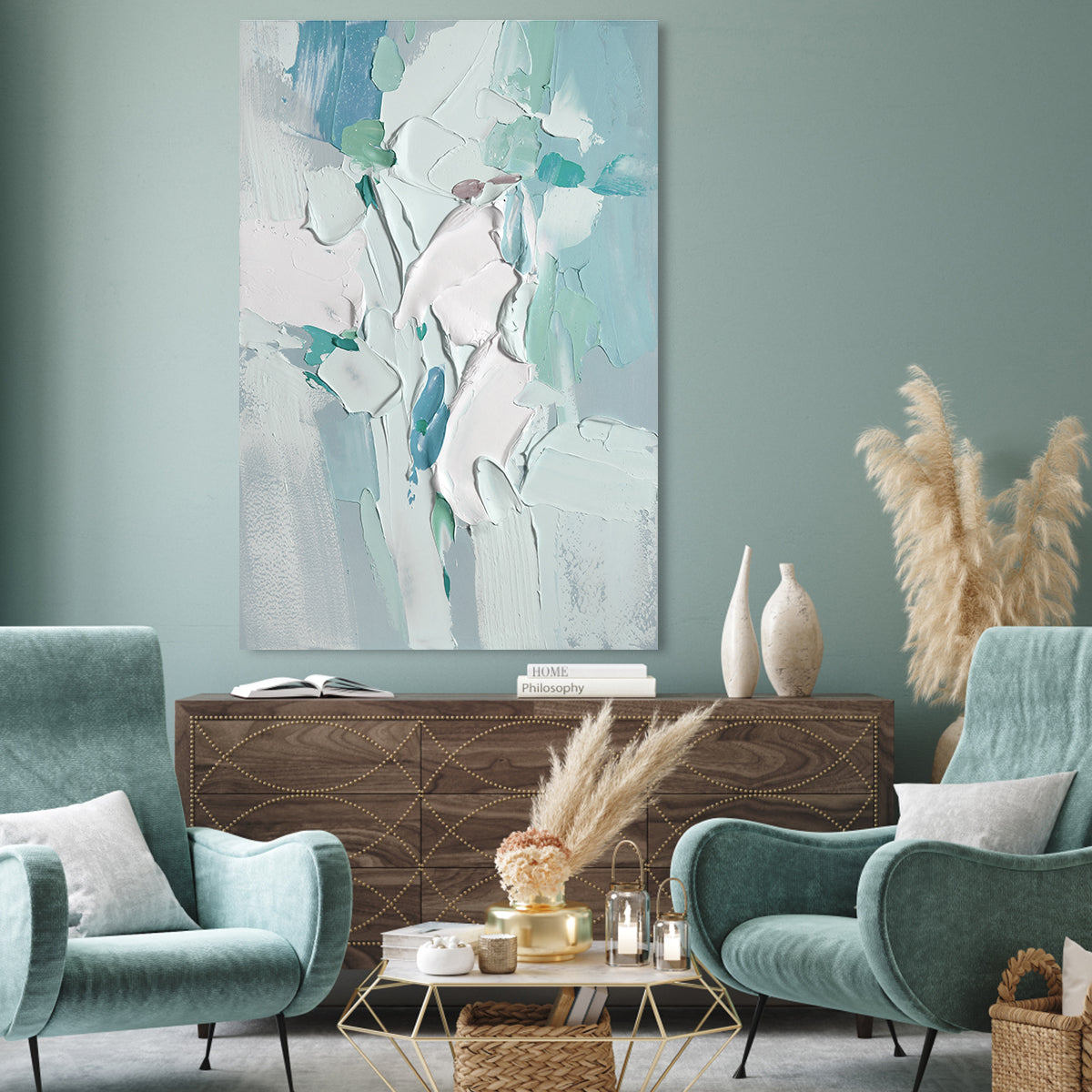 Icy Serenity Abstract Painting