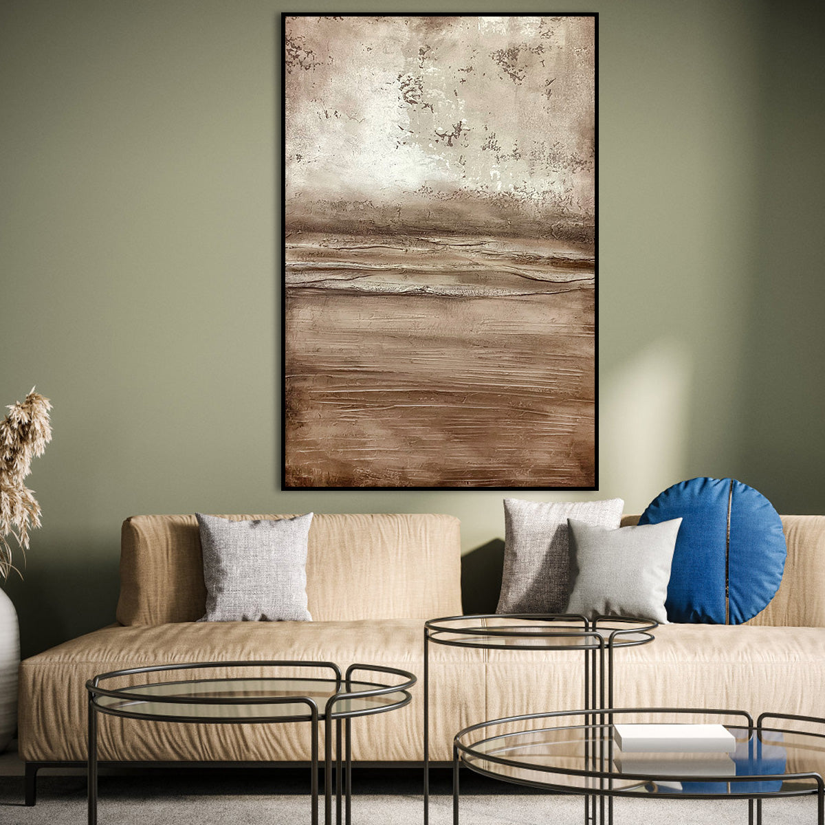 Earthy Horizon Abstract Canvas