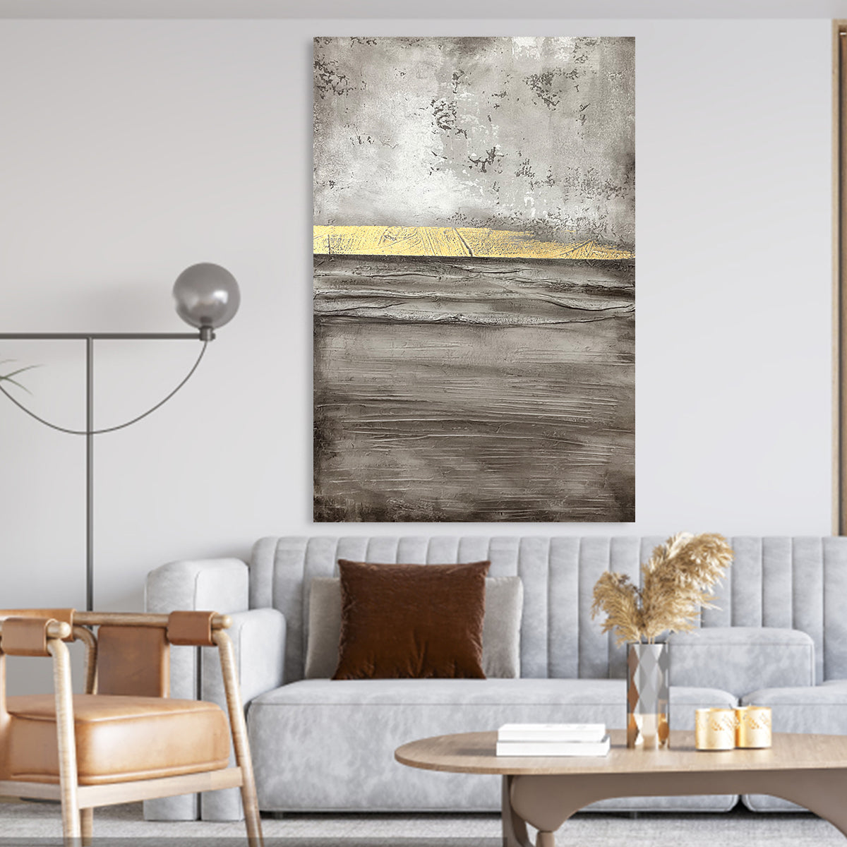 Golden Horizon Abstract Canvas A