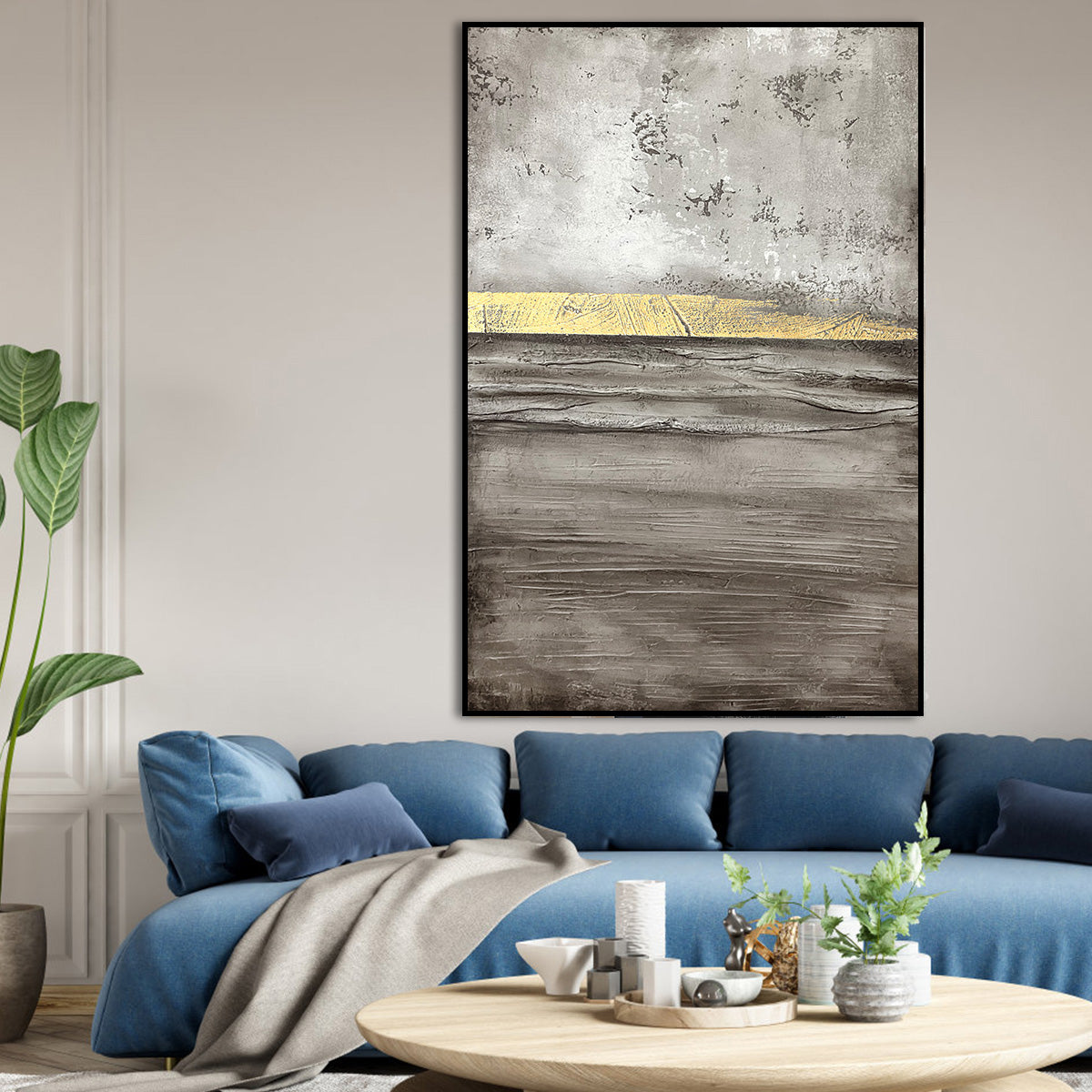 Golden Horizon Abstract Canvas A