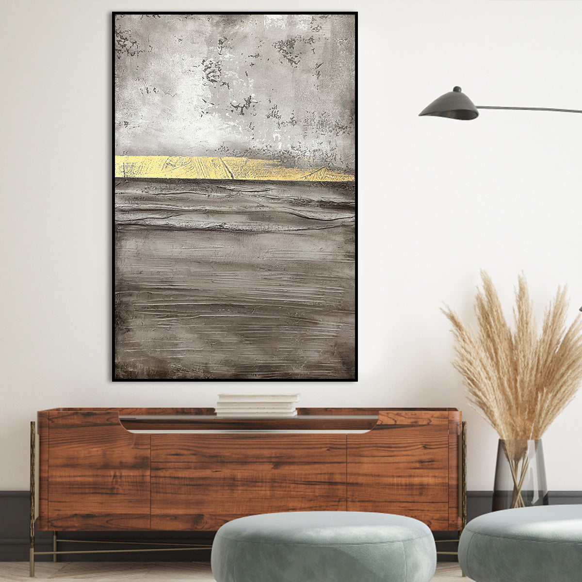 Golden Horizon Abstract Canvas A