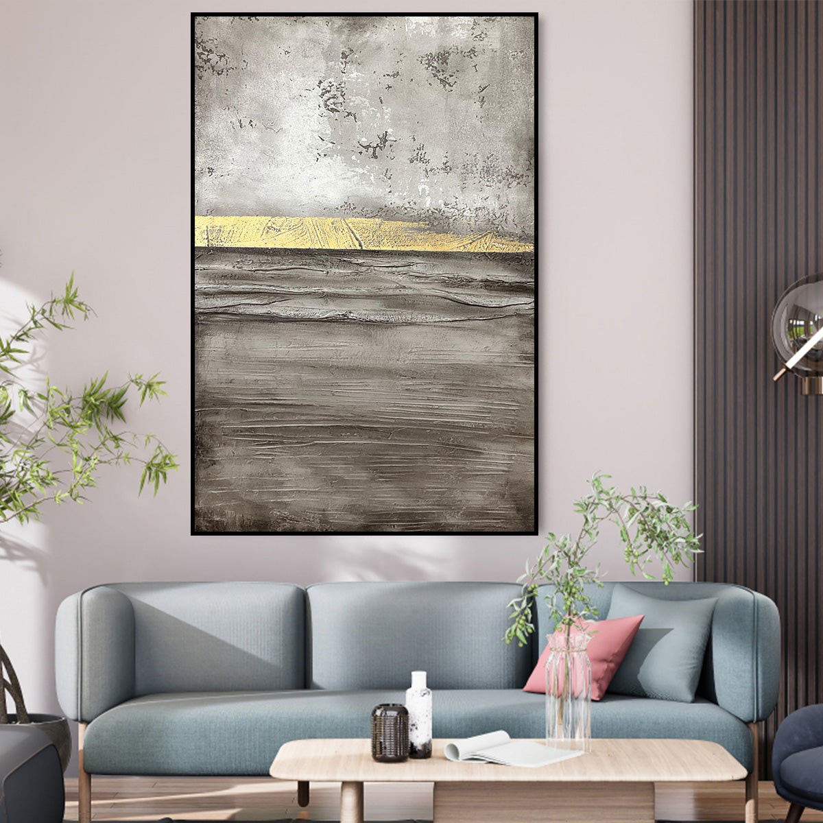 Golden Horizon Abstract Canvas A