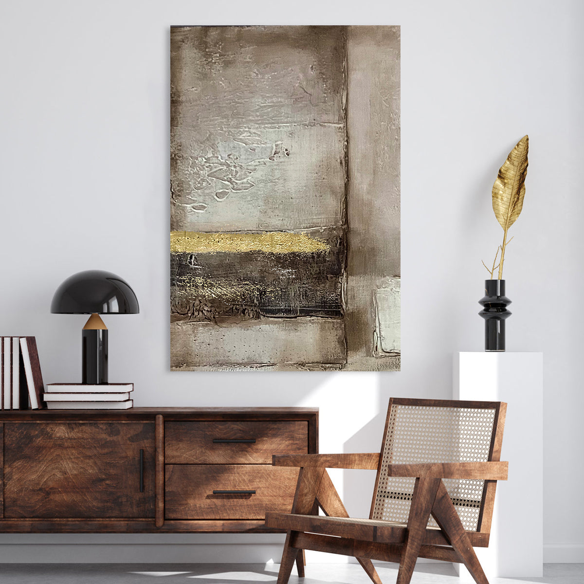 Golden Horizon Abstract Canvas B