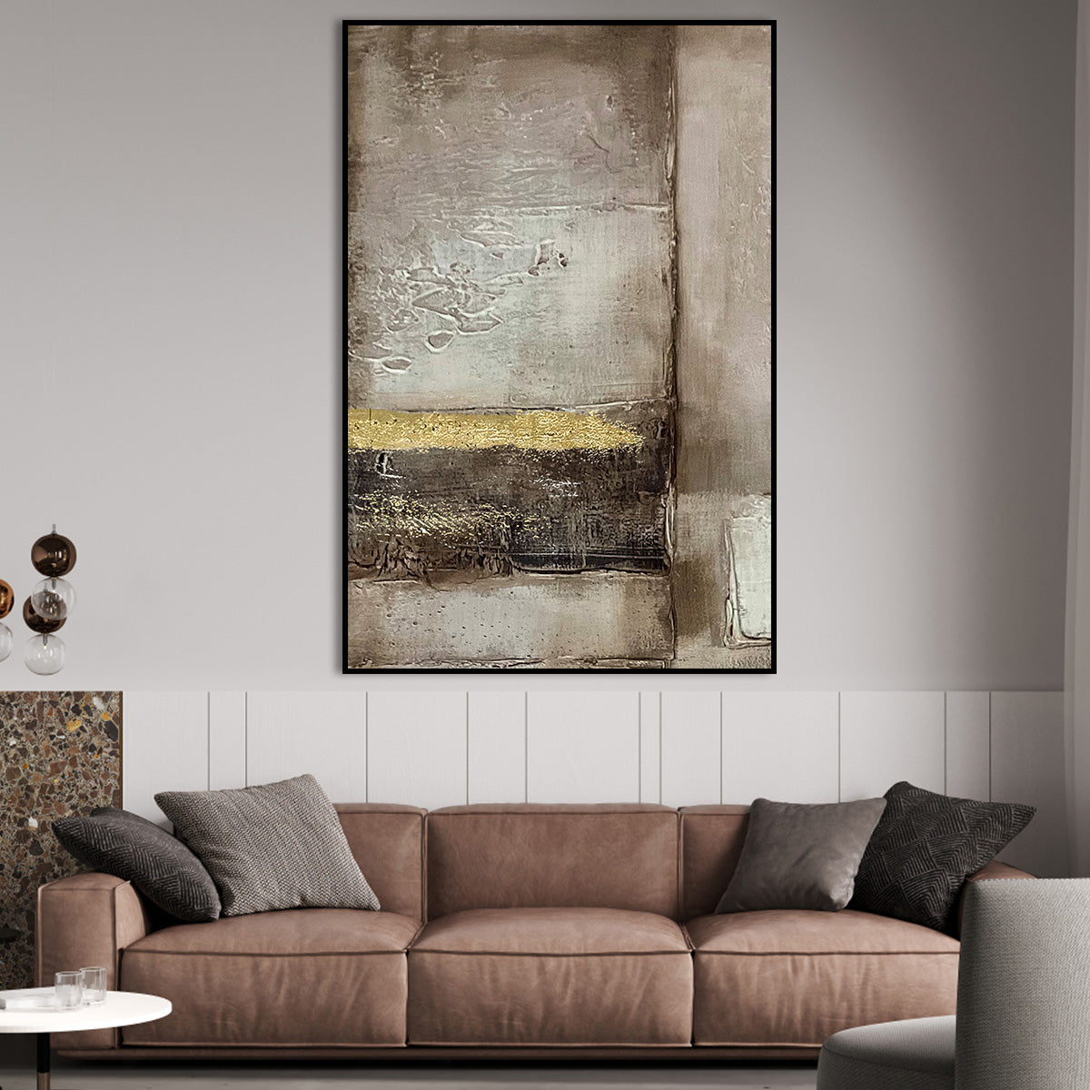 Golden Horizon Abstract Canvas B